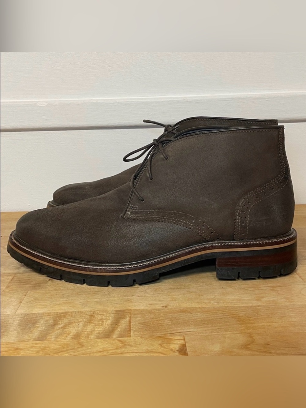Johnston & Murphy XCFlex brown leather lace up ankle dress boots men’s size 9.5